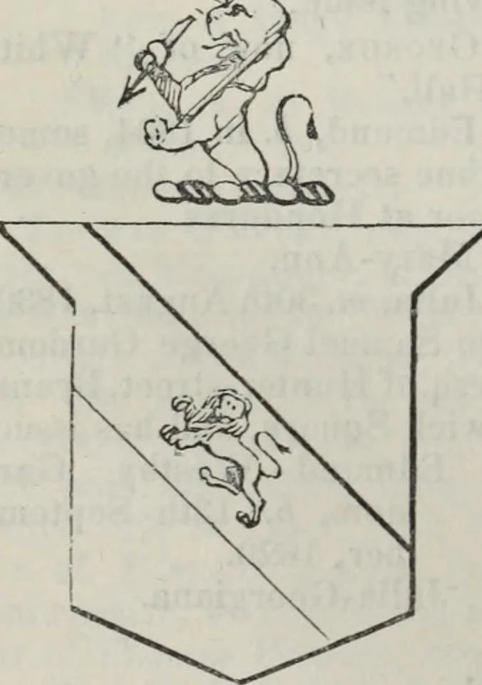 An illustration from A genealogical and heraldic history of the commoners of Great Britain and Ireland enjoying territorial possessions or high official rank, but uninvested with heritable honours, 1836, leaf 626