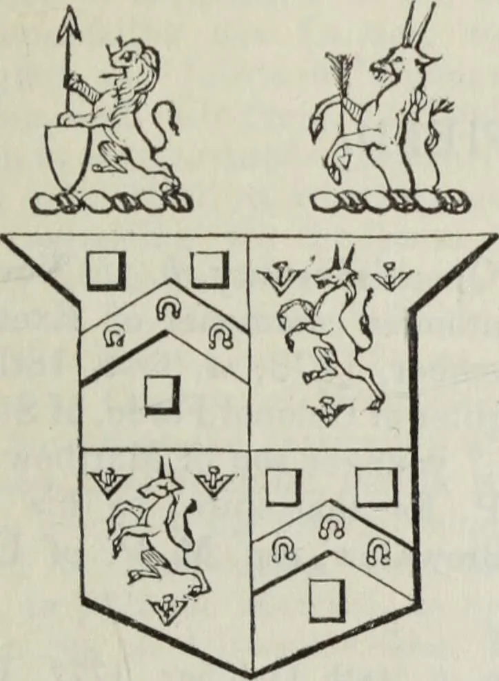 An illustration from A genealogical and heraldic history of the commoners of Great Britain and Ireland enjoying territorial possessions or high official rank, but uninvested with heritable honours, 1836, leaf 673