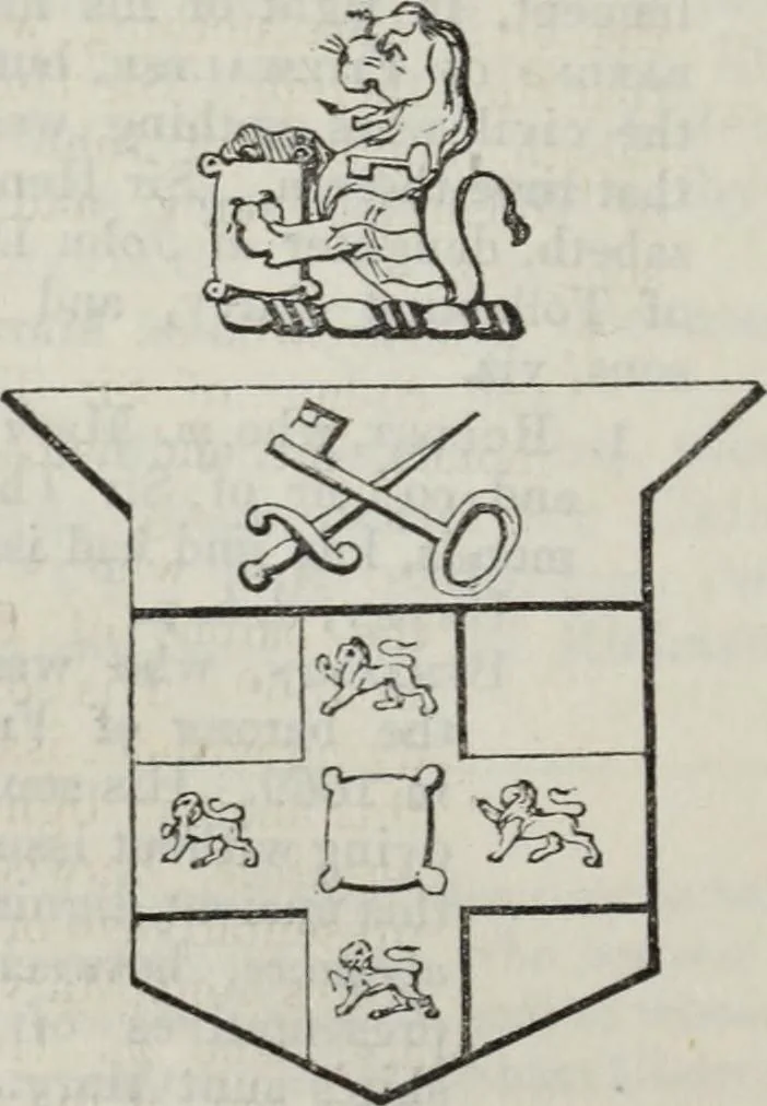 An illustration from A genealogical and heraldic history of the commoners of Great Britain and Ireland enjoying territorial possessions or high official rank, but uninvested with heritable honours, 1836, leaf 690
