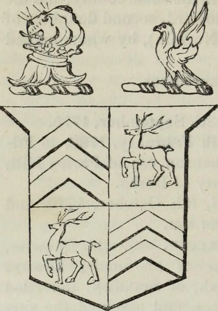 An illustration from A genealogical and heraldic history of the commoners of Great Britain and Ireland enjoying territorial possessions or high official rank, but uninvested with heritable honours, 1836, leaf 88
