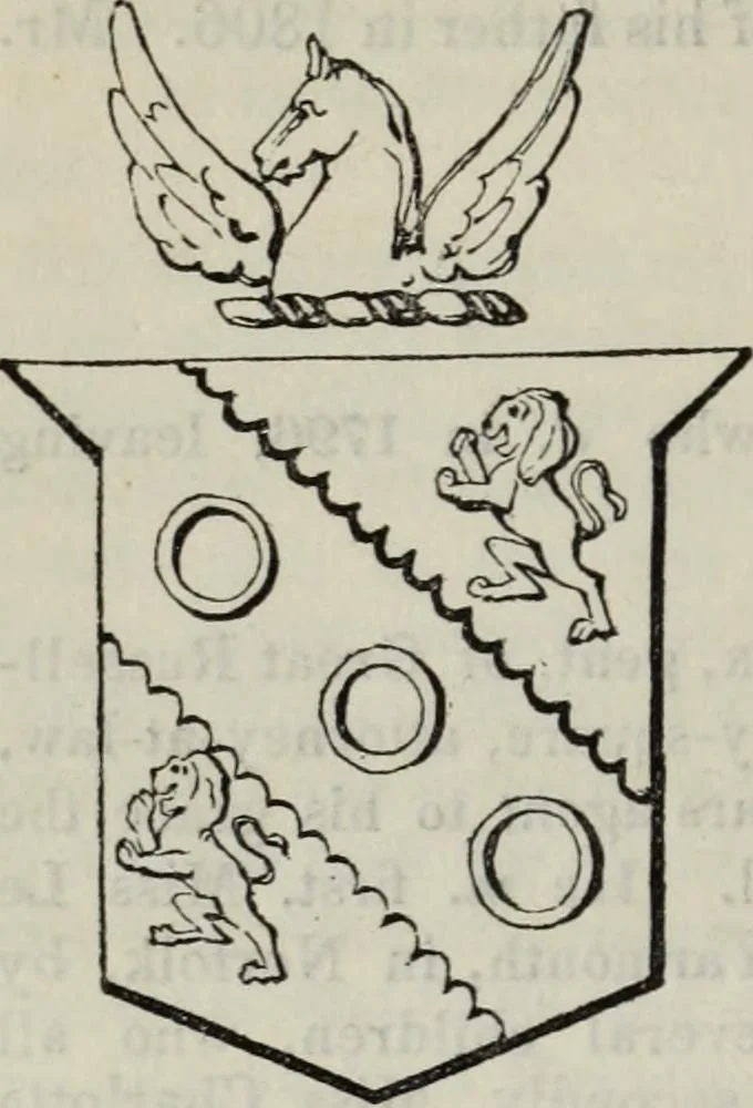 An illustration from A genealogical and heraldic history of the commoners of Great Britain and Ireland enjoying territorial possessions or high official rank, but uninvested with heritable honours, 1836, leaf 94