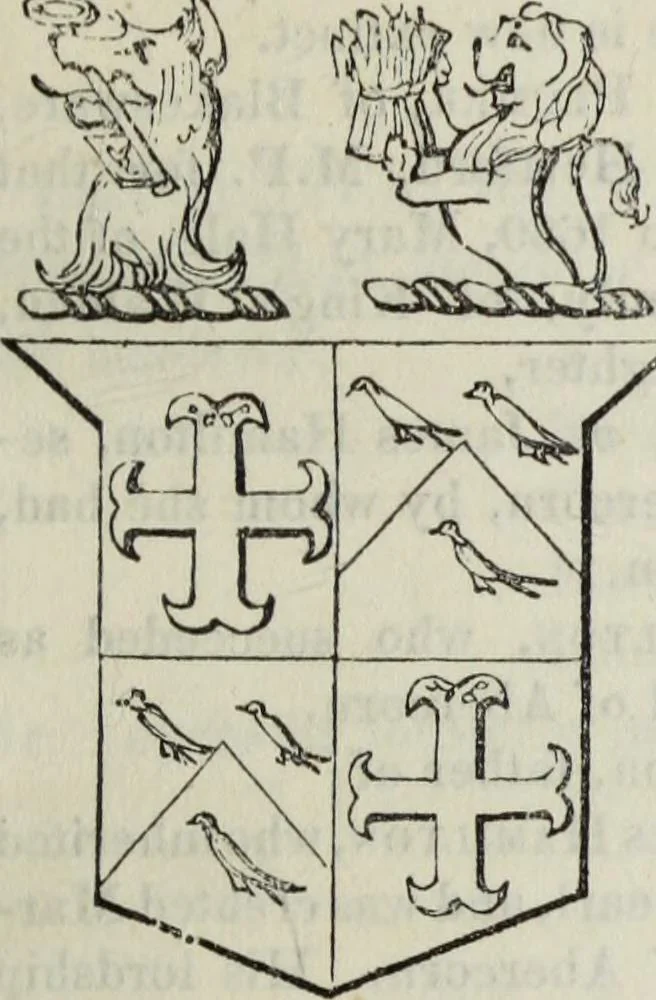 An illustration from A genealogical and heraldic history of the commoners of Great Britain and Ireland enjoying territorial possessions or high official rank, but uninvested with heritable honours, 1836, leaf 99