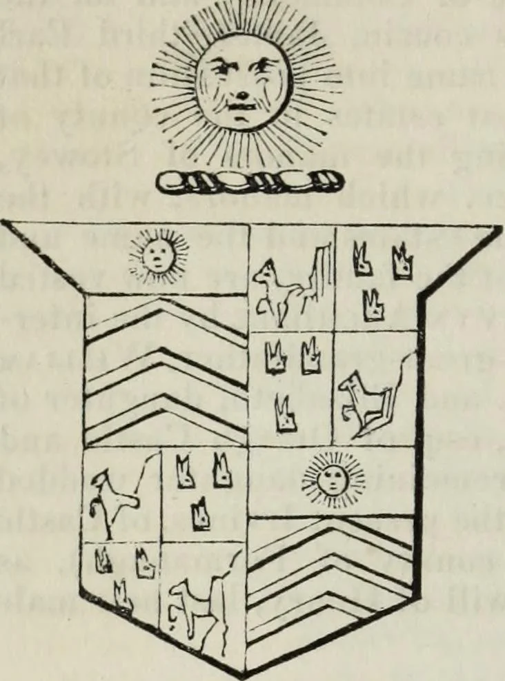 An illustration from A genealogical and heraldic history of the commoners of Great Britain and Ireland enjoying territorial possessions or high official rank, but uninvested with heritable honours, 1836, leaf 136