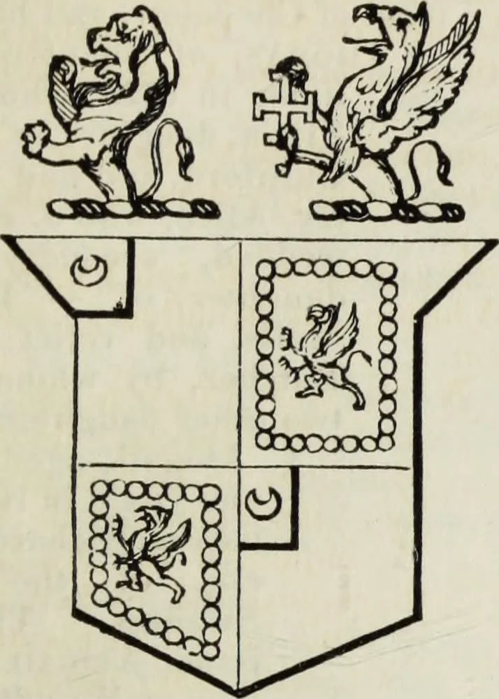 An illustration from A genealogical and heraldic history of the commoners of Great Britain and Ireland enjoying territorial possessions or high official rank, but uninvested with heritable honours, 1836, leaf 143