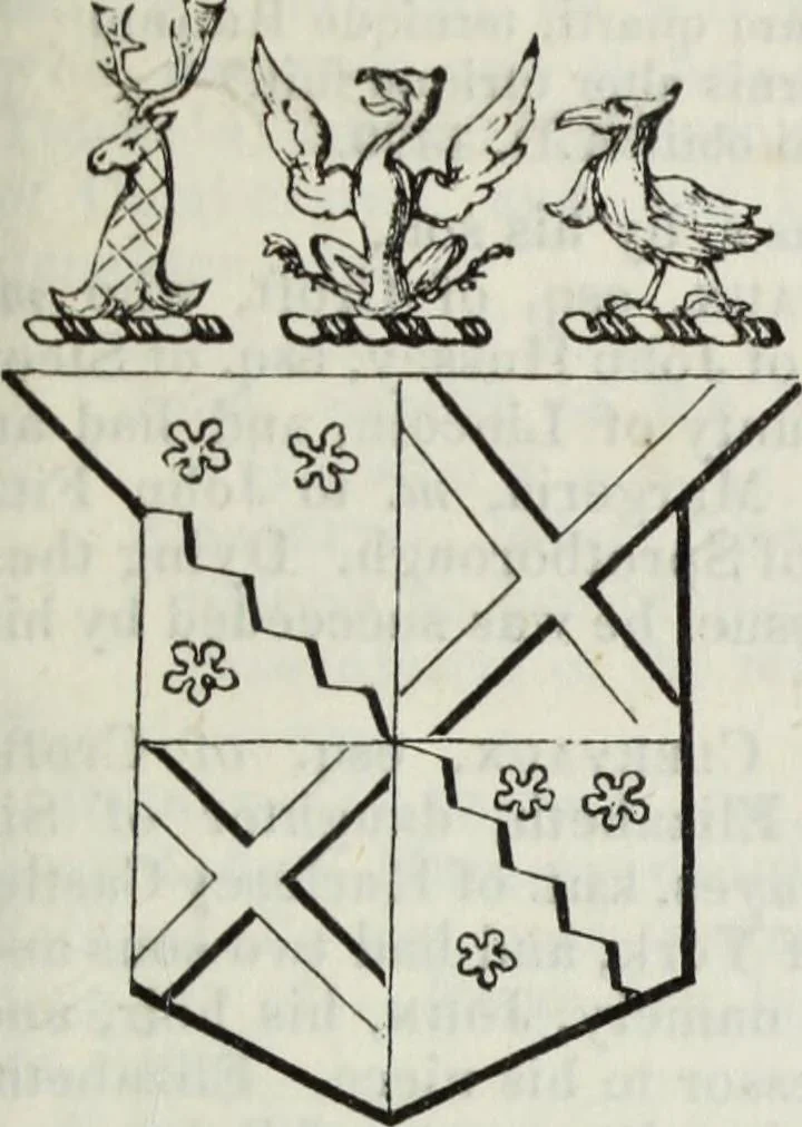 An illustration from A genealogical and heraldic history of the commoners of Great Britain and Ireland enjoying territorial possessions or high official rank, but uninvested with heritable honours, 1836, leaf 165