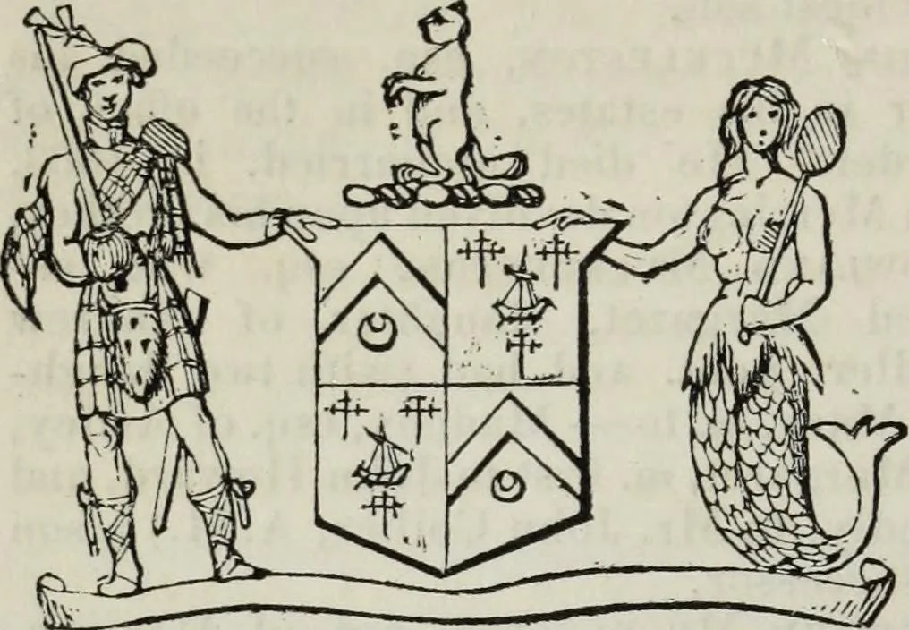 An illustration from A genealogical and heraldic history of the commoners of Great Britain and Ireland enjoying territorial possessions or high official rank, but uninvested with heritable honours, 1836, leaf 196
