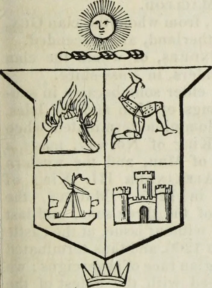 An illustration from A genealogical and heraldic history of the commoners of Great Britain and Ireland enjoying territorial possessions or high official rank, but uninvested with heritable honours, 1836, leaf 201