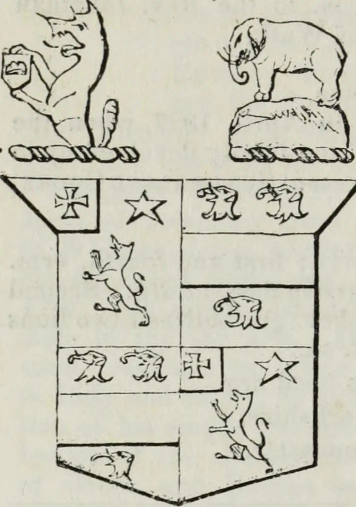 An illustration from A genealogical and heraldic history of the commoners of Great Britain and Ireland enjoying territorial possessions or high official rank, but uninvested with heritable honours, 1836, leaf 294