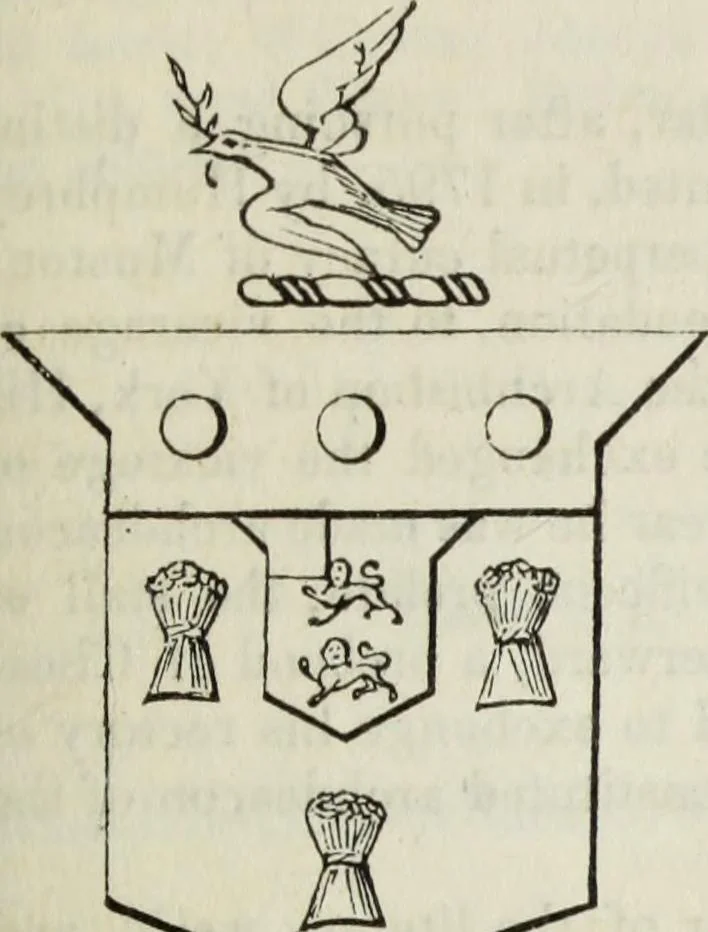 An illustration from A genealogical and heraldic history of the commoners of Great Britain and Ireland enjoying territorial possessions or high official rank, but uninvested with heritable honours, 1836, leaf 337