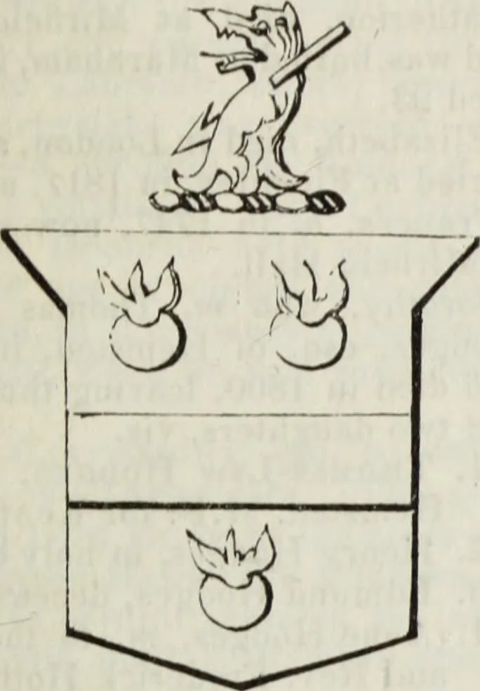 An illustration from A genealogical and heraldic history of the commoners of Great Britain and Ireland enjoying territorial possessions or high official rank, but uninvested with heritable honours, 1836, leaf 461