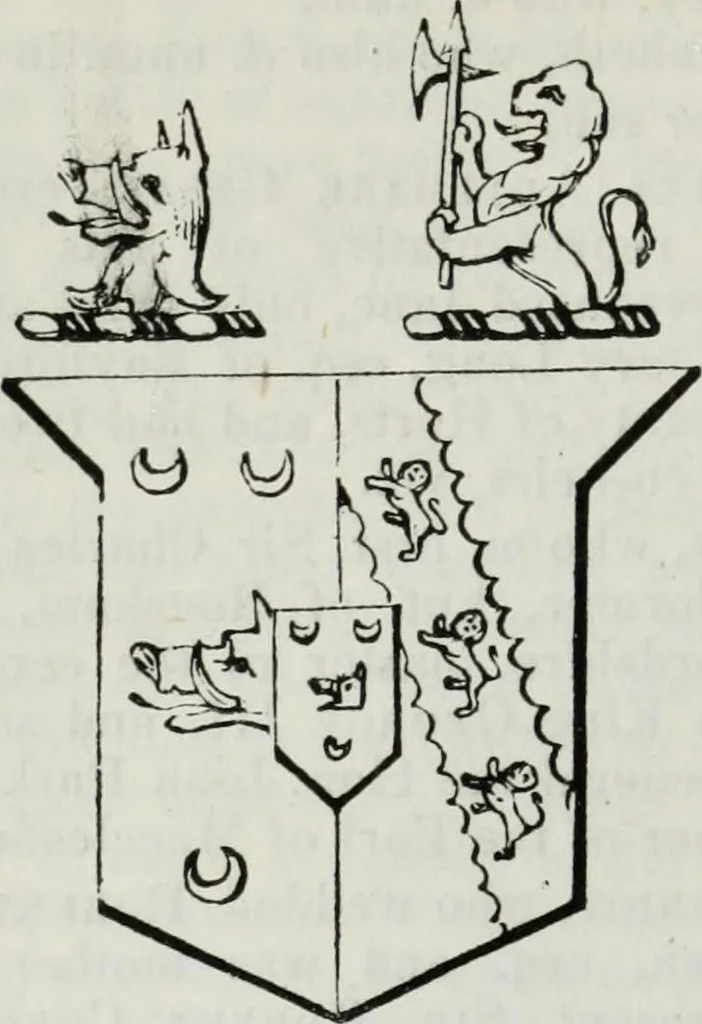 An illustration from A genealogical and heraldic history of the commoners of Great Britain and Ireland enjoying territorial possessions or high official rank, but uninvested with heritable honours, 1836, leaf 48