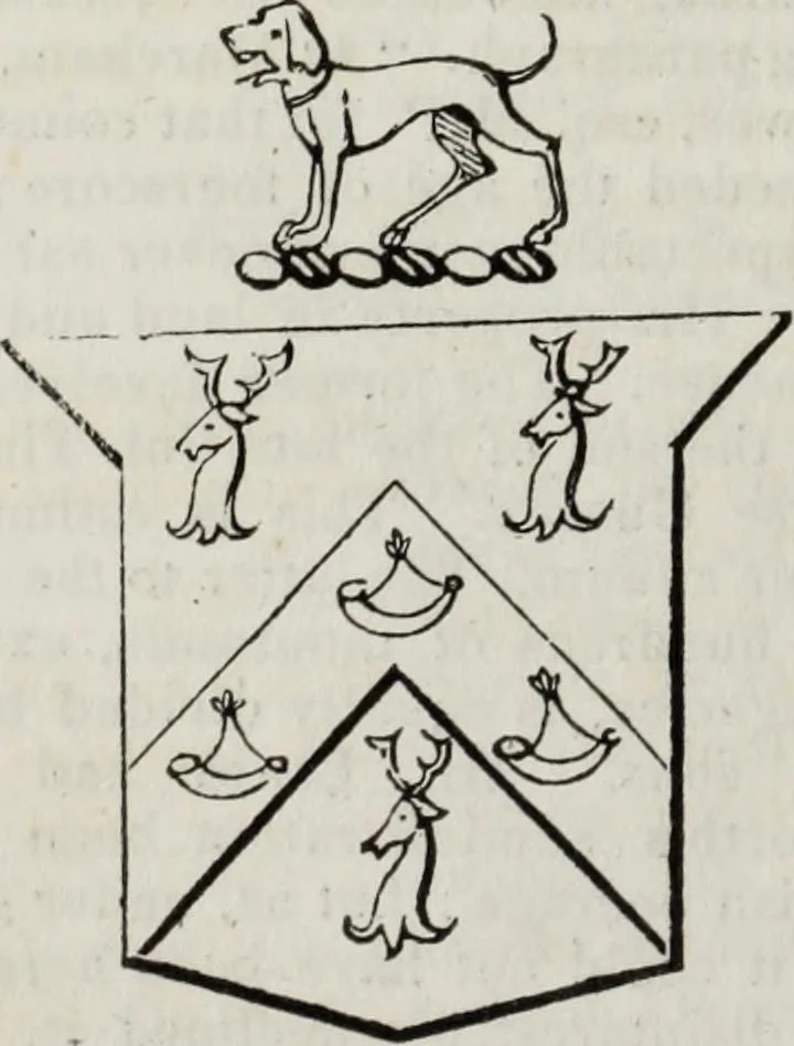 An illustration from A genealogical and heraldic history of the commoners of Great Britain and Ireland enjoying territorial possessions or high official rank, but uninvested with heritable honours, 1836, leaf 494