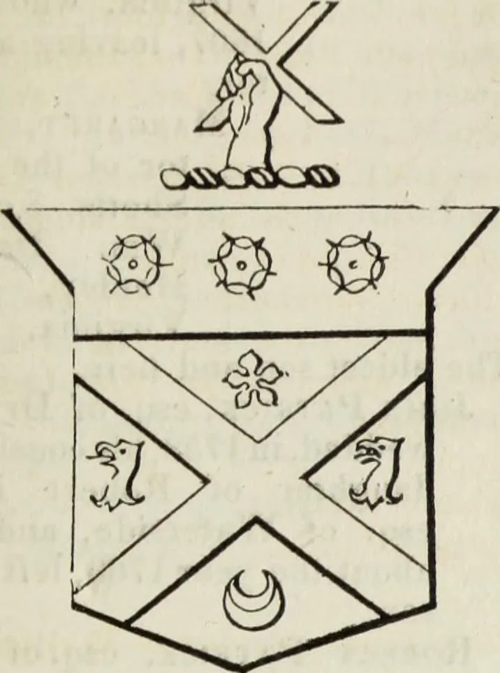 An illustration from A genealogical and heraldic history of the commoners of Great Britain and Ireland enjoying territorial possessions or high official rank, but uninvested with heritable honours, 1836, leaf 497