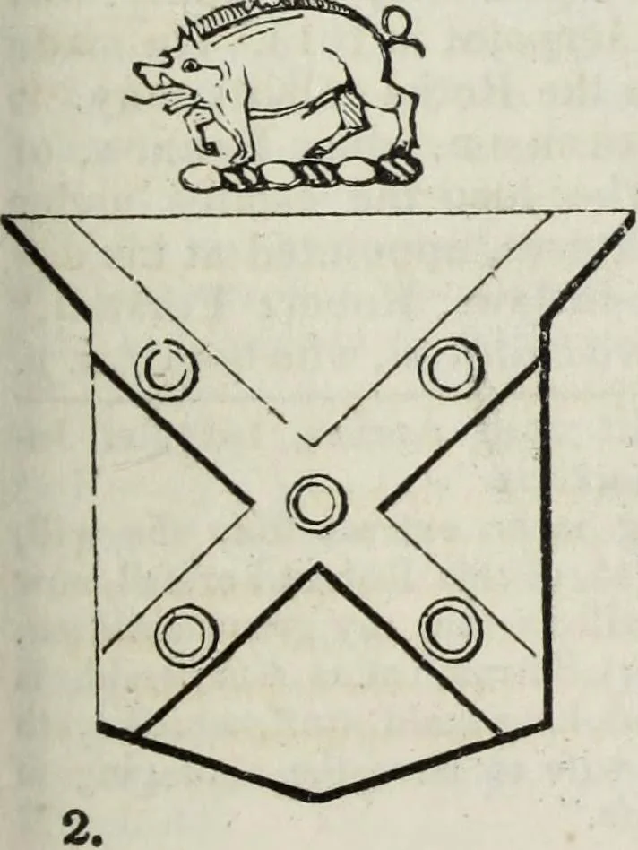An illustration from A genealogical and heraldic history of the commoners of Great Britain and Ireland enjoying territorial possessions or high official rank, but uninvested with heritable honours, 1836, leaf 523