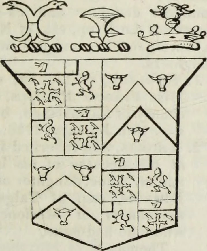 An illustration from A genealogical and heraldic history of the commoners of Great Britain and Ireland enjoying territorial possessions or high official rank, but uninvested with heritable honours, 1836, leaf 535