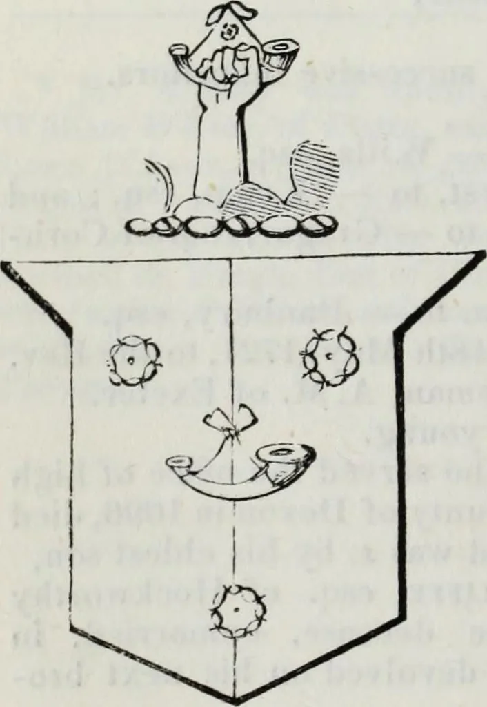 An illustration from A genealogical and heraldic history of the commoners of Great Britain and Ireland enjoying territorial possessions or high official rank, but uninvested with heritable honours, 1836, leaf 54