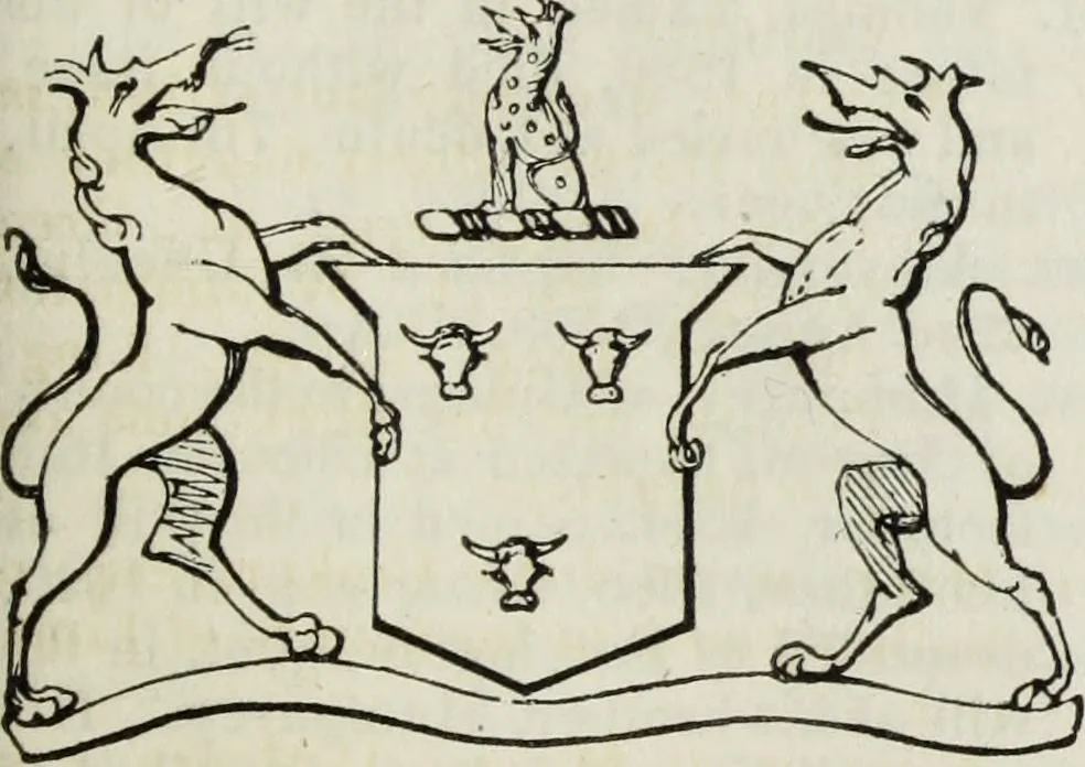 An illustration from A genealogical and heraldic history of the commoners of Great Britain and Ireland enjoying territorial possessions or high official rank, but uninvested with heritable honours, 1836, leaf 579