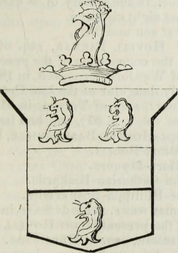 An illustration from A genealogical and heraldic history of the commoners of Great Britain and Ireland enjoying territorial possessions or high official rank, but uninvested with heritable honours, 1836, leaf 595