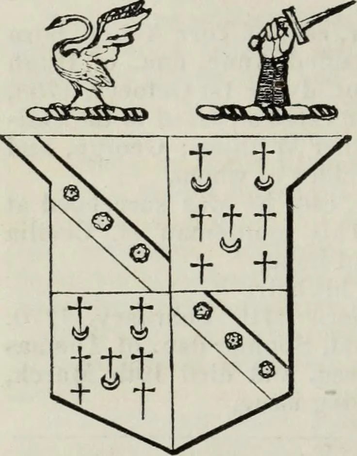 An illustration from A genealogical and heraldic history of the commoners of Great Britain and Ireland enjoying territorial possessions or high official rank, but uninvested with heritable honours, 1836, leaf 64
