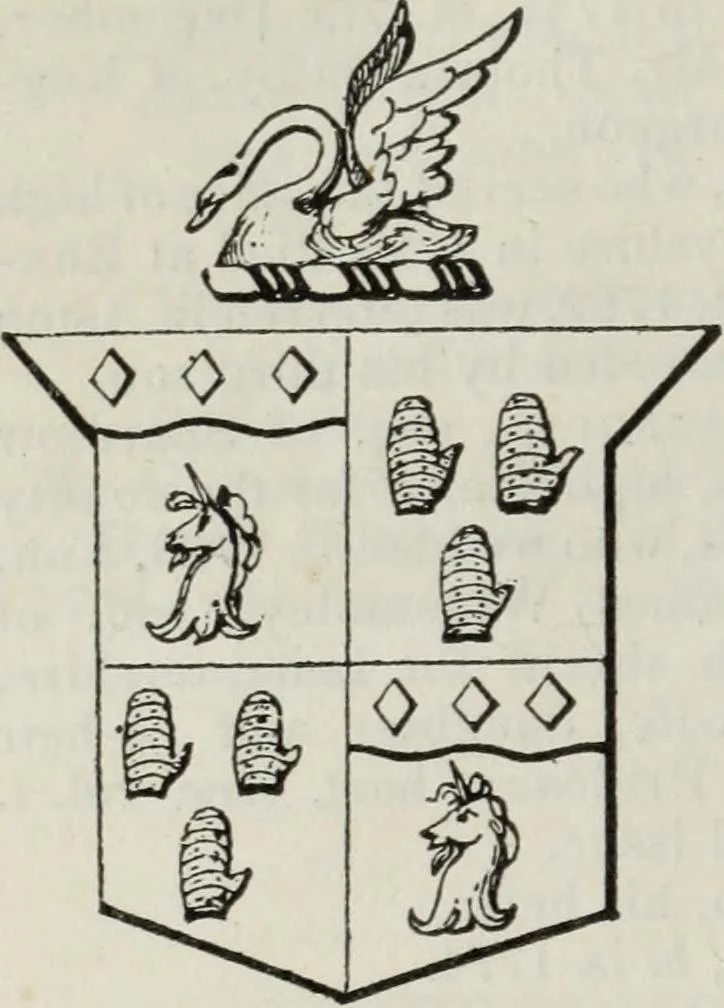 An illustration from A genealogical and heraldic history of the commoners of Great Britain and Ireland enjoying territorial possessions or high official rank, but uninvested with heritable honours, 1836, leaf 654