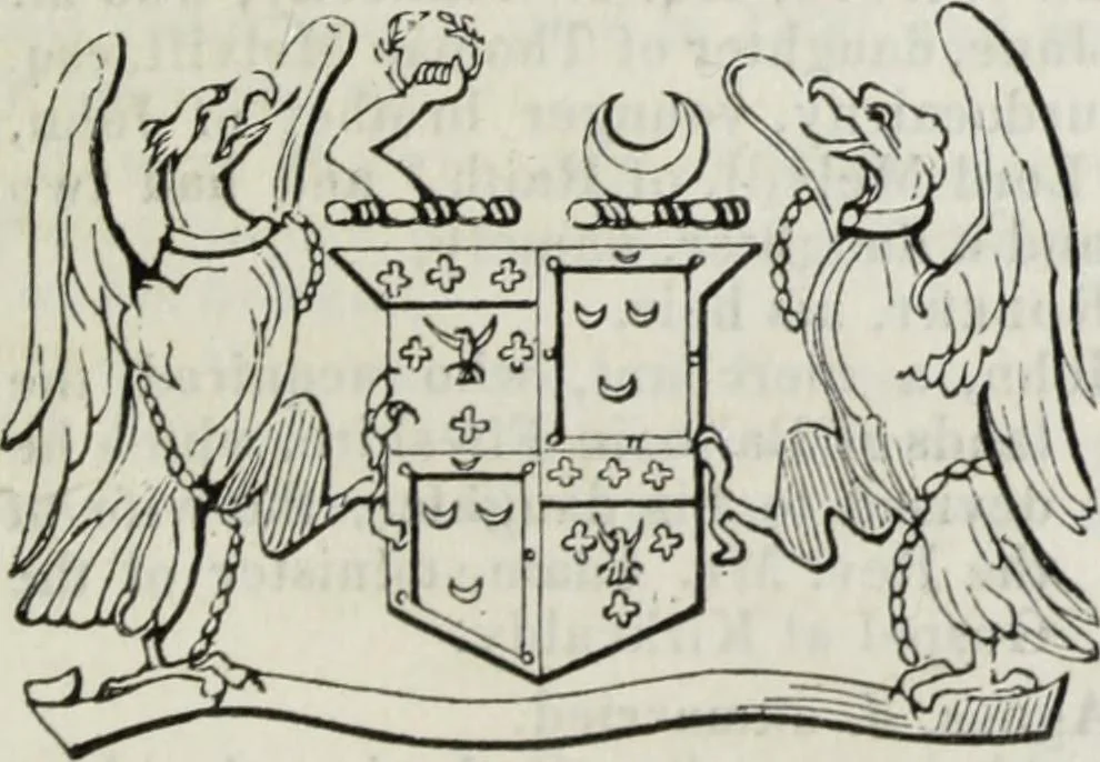 An illustration from A genealogical and heraldic history of the commoners of Great Britain and Ireland enjoying territorial possessions or high official rank, but uninvested with heritable honours, 1836, leaf 685