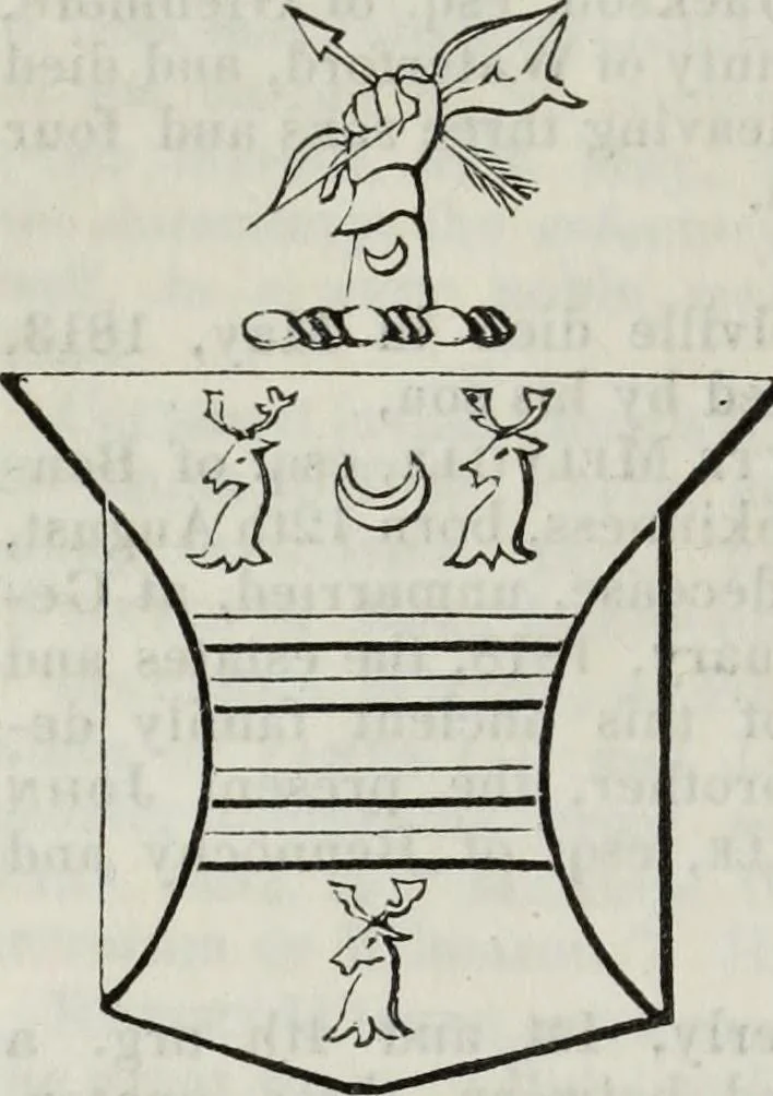 An illustration from A genealogical and heraldic history of the commoners of Great Britain and Ireland enjoying territorial possessions or high official rank, but uninvested with heritable honours, 1836, leaf 688