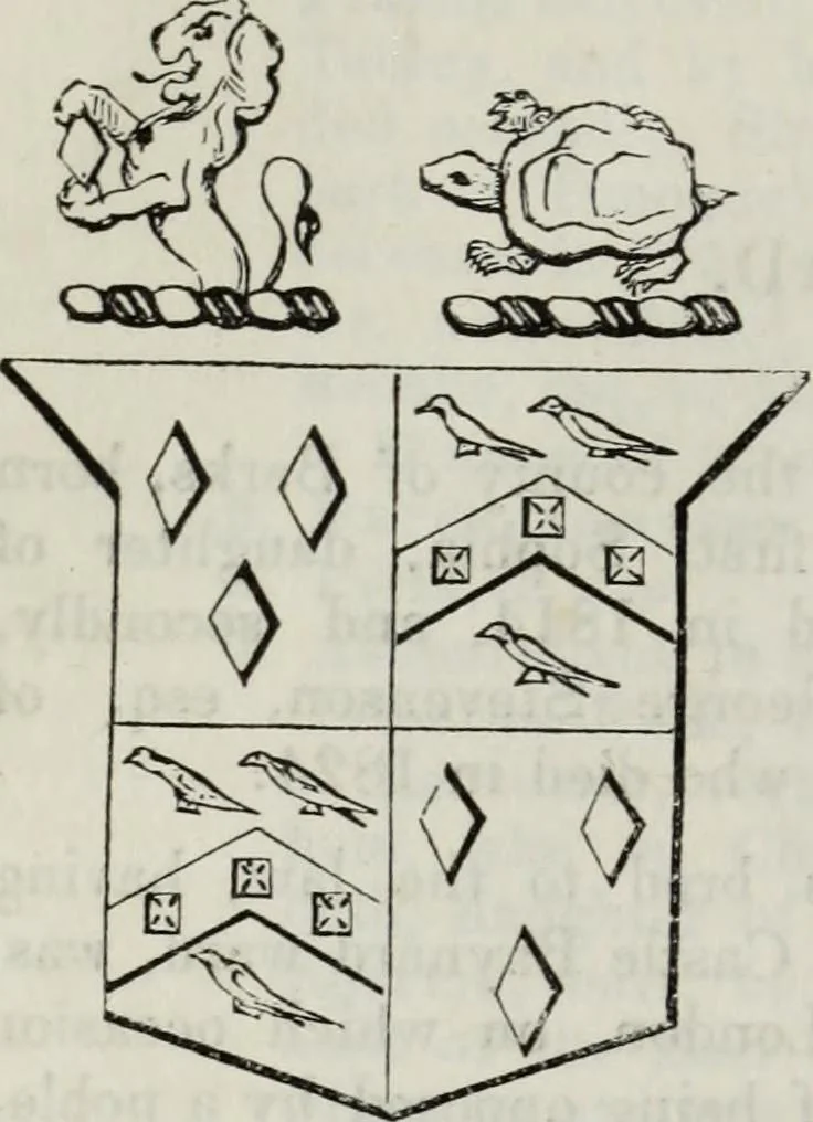 An illustration from A genealogical and heraldic history of the commoners of Great Britain and Ireland enjoying territorial possessions or high official rank, but uninvested with heritable honours, 1836, leaf 716