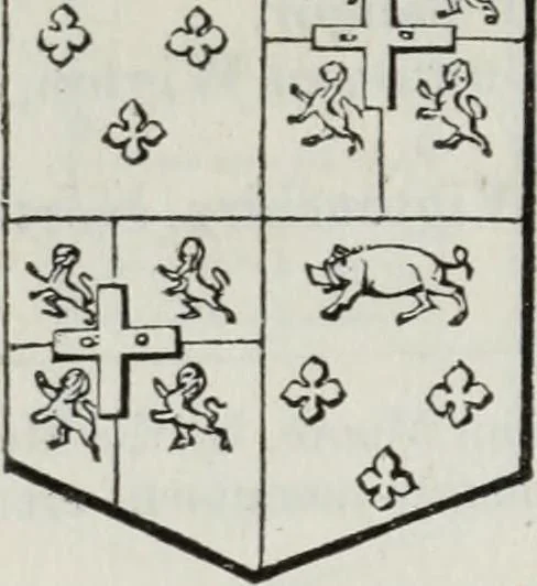 An illustration from A genealogical and heraldic history of the commoners of Great Britain and Ireland enjoying territorial possessions or high official rank, but uninvested with heritable honours, 1836, leaf 122