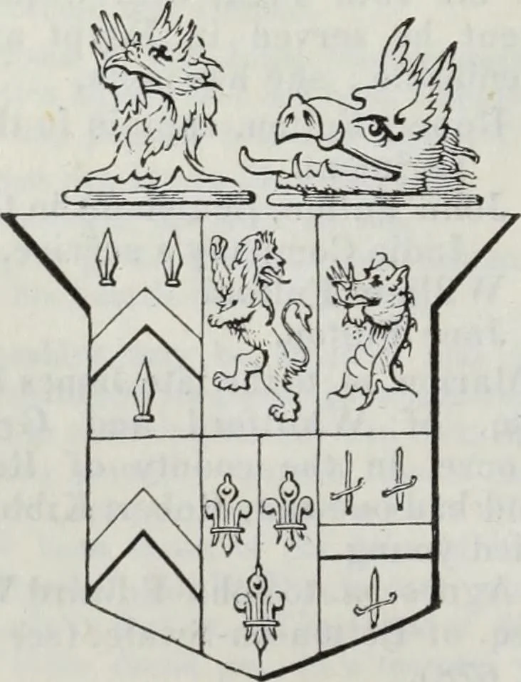 An illustration from A genealogical and heraldic history of the commoners of Great Britain and Ireland enjoying territorial possessions or high official rank, but uninvested with heritable honours, 1836, leaf 194