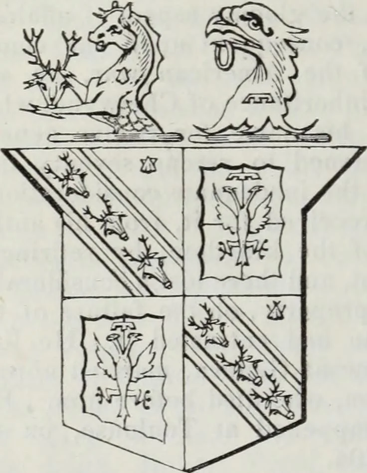 An illustration from A genealogical and heraldic history of the commoners of Great Britain and Ireland enjoying territorial possessions or high official rank, but uninvested with heritable honours, 1836, leaf 212
