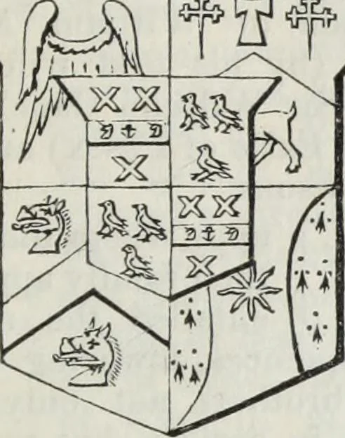 An illustration from A genealogical and heraldic history of the commoners of Great Britain and Ireland enjoying territorial possessions or high official rank, but uninvested with heritable honours, 1836, leaf 219
