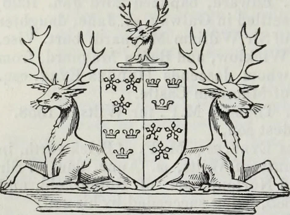 An illustration from A genealogical and heraldic history of the commoners of Great Britain and Ireland enjoying territorial possessions or high official rank, but uninvested with heritable honours, 1836, leaf 312
