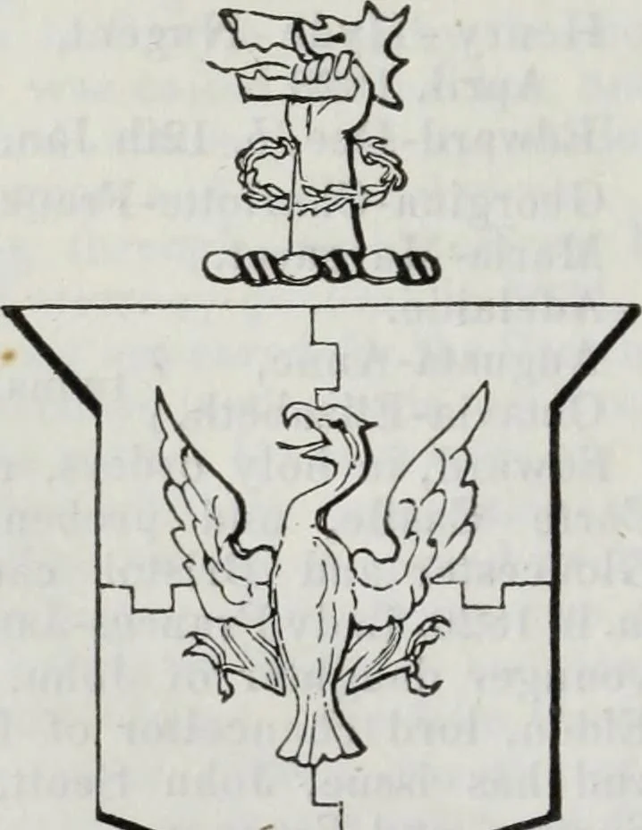 An illustration from A genealogical and heraldic history of the commoners of Great Britain and Ireland enjoying territorial possessions or high official rank, but uninvested with heritable honours, 1836, leaf 328