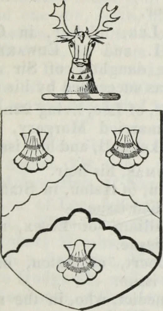 An illustration from A genealogical and heraldic history of the commoners of Great Britain and Ireland enjoying territorial possessions or high official rank, but uninvested with heritable honours, 1836, leaf 331