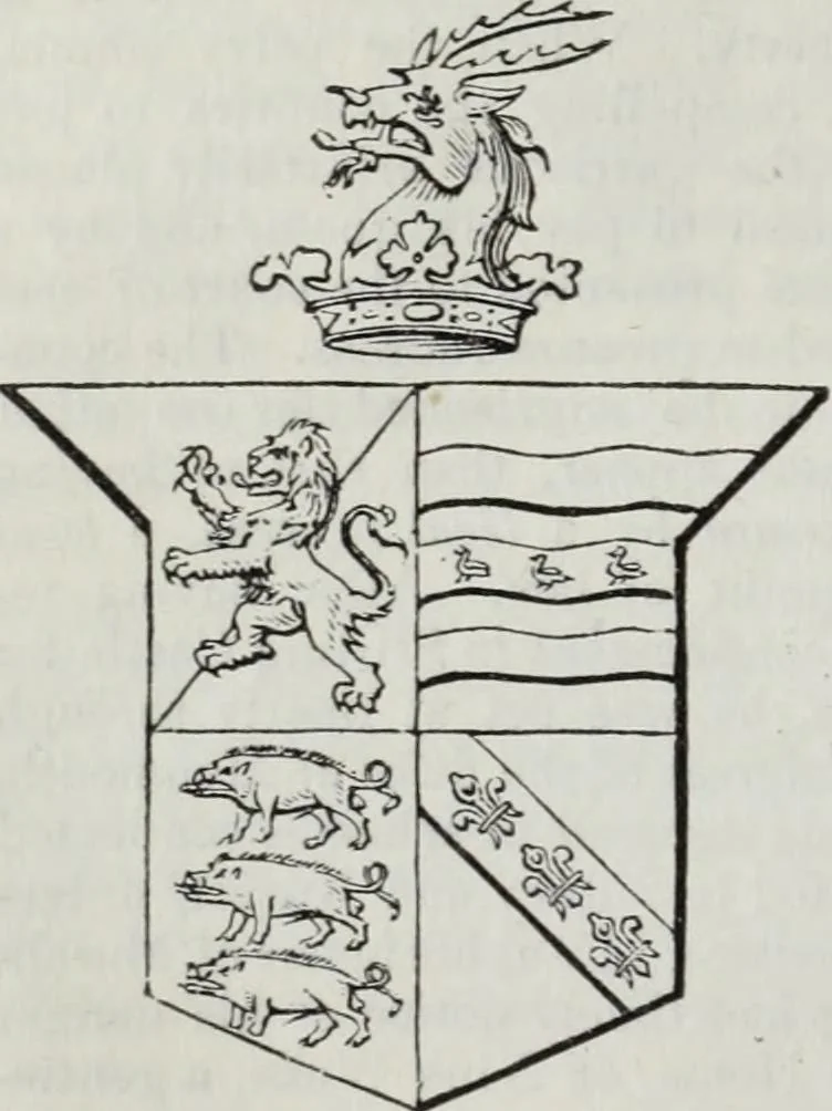 An illustration from A genealogical and heraldic history of the commoners of Great Britain and Ireland enjoying territorial possessions or high official rank, but uninvested with heritable honours, 1836, leaf 48