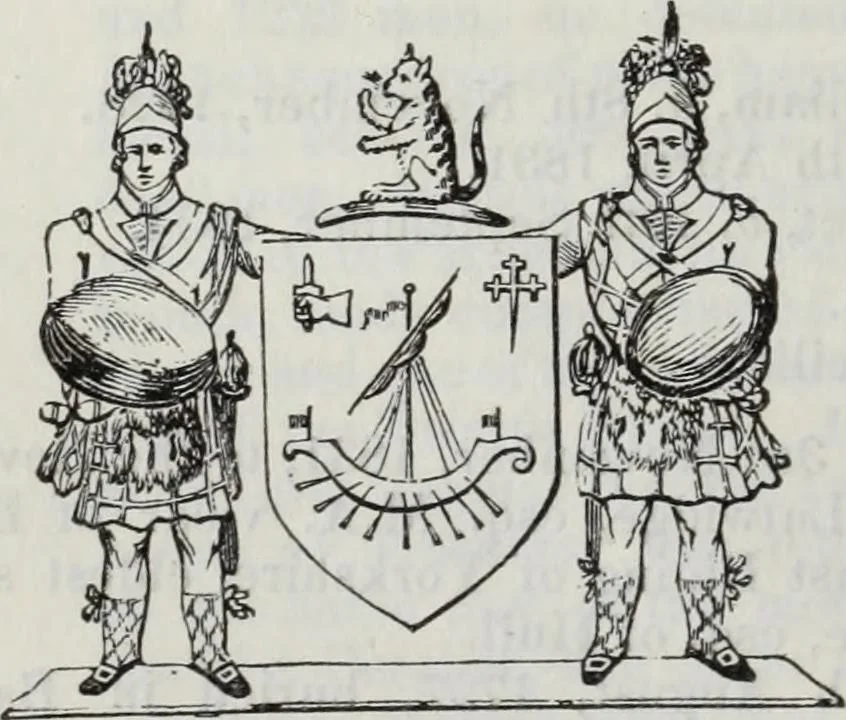 An illustration from A genealogical and heraldic history of the commoners of Great Britain and Ireland enjoying territorial possessions or high official rank, but uninvested with heritable honours, 1836, leaf 480