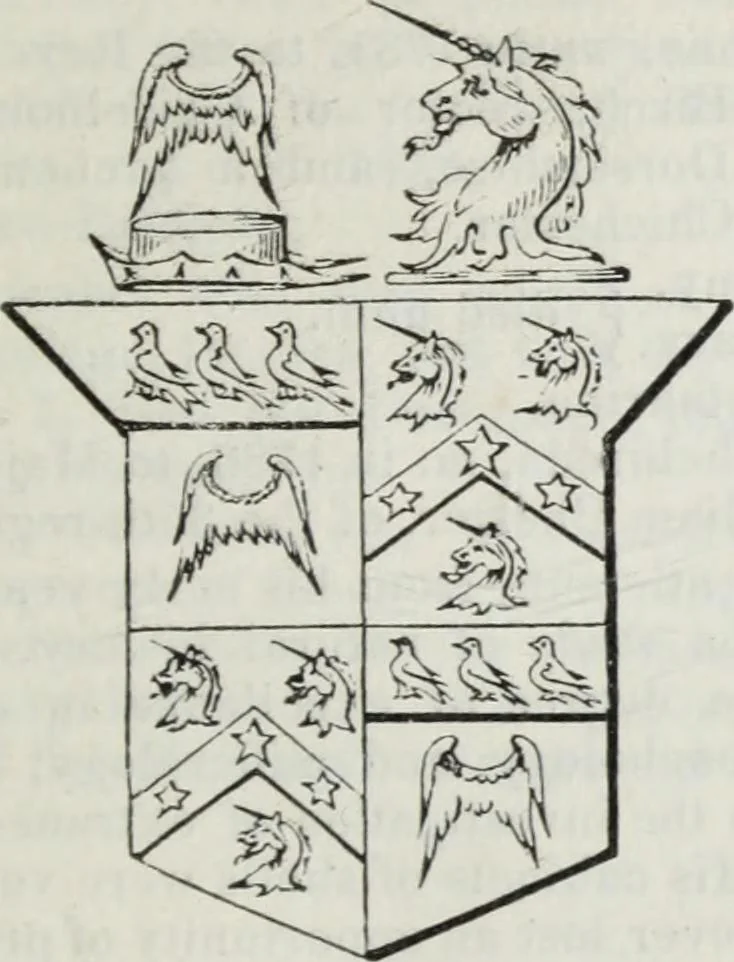 An illustration from A genealogical and heraldic history of the commoners of Great Britain and Ireland enjoying territorial possessions or high official rank, but uninvested with heritable honours, 1836, leaf 513
