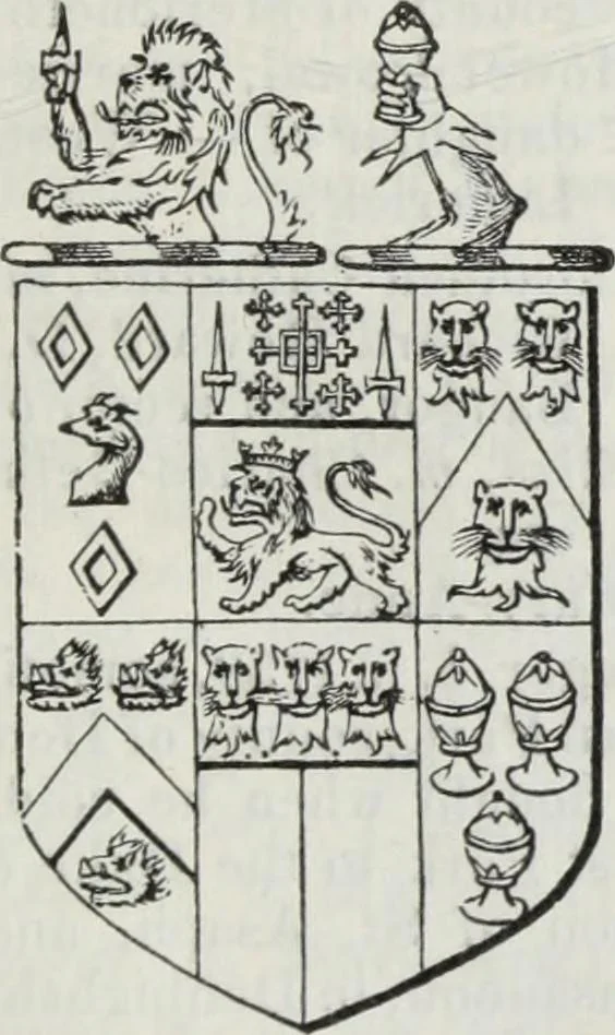 An illustration from A genealogical and heraldic history of the commoners of Great Britain and Ireland enjoying territorial possessions or high official rank, but uninvested with heritable honours, 1836, leaf 533