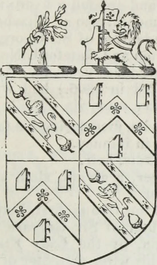 An illustration from A genealogical and heraldic history of the commoners of Great Britain and Ireland enjoying territorial possessions or high official rank, but uninvested with heritable honours, 1836, leaf 581