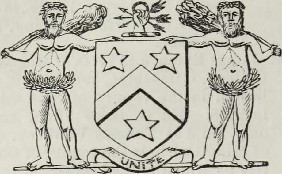 An illustration from A genealogical and heraldic history of the commoners of Great Britain and Ireland enjoying territorial possessions or high official rank, but uninvested with heritable honours, 1836, leaf 612