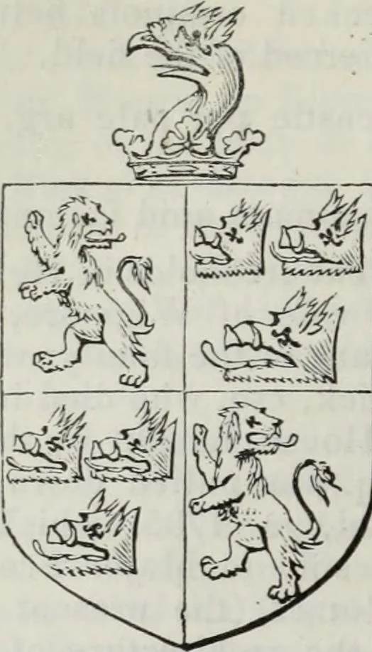 An illustration from A genealogical and heraldic history of the commoners of Great Britain and Ireland enjoying territorial possessions or high official rank, but uninvested with heritable honours, 1836, leaf 654