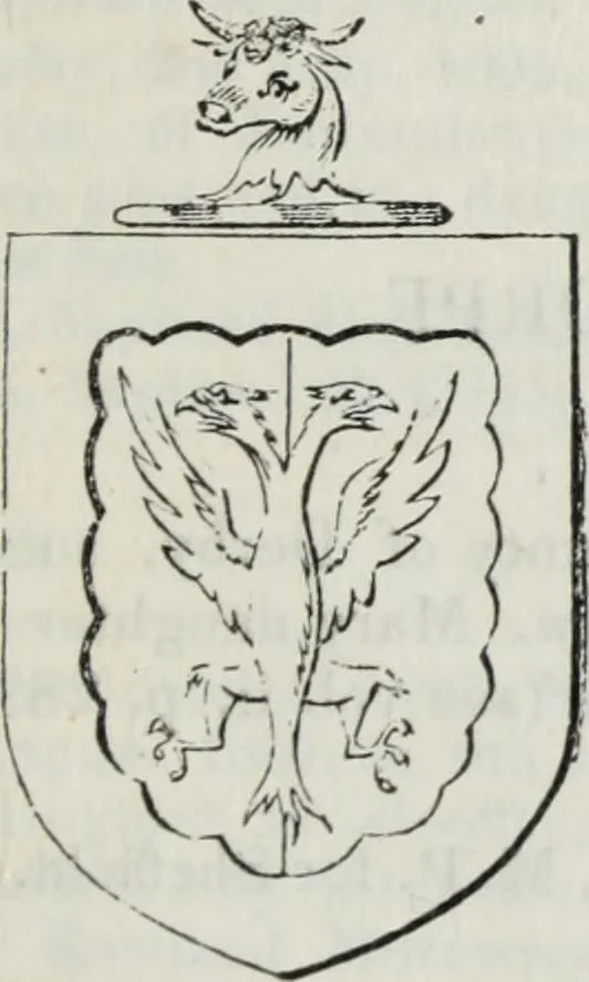 An illustration from A genealogical and heraldic history of the commoners of Great Britain and Ireland enjoying territorial possessions or high official rank, but uninvested with heritable honours, 1836, leaf 689
