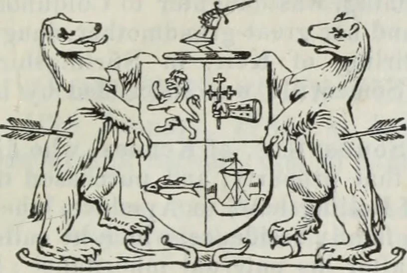 An illustration from A genealogical and heraldic history of the commoners of Great Britain and Ireland enjoying territorial possessions or high official rank, but uninvested with heritable honours, 1836, leaf 705