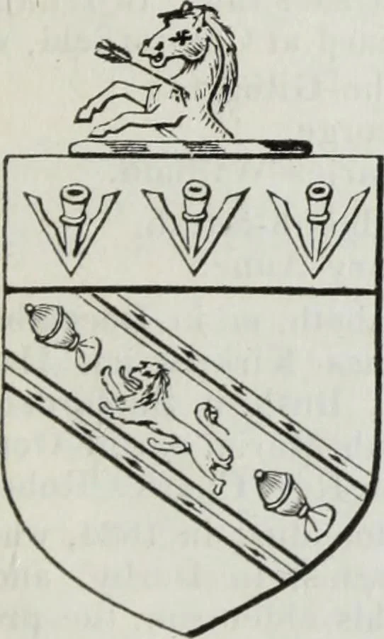 An illustration from A genealogical and heraldic history of the commoners of Great Britain and Ireland enjoying territorial possessions or high official rank, but uninvested with heritable honours, 1836, leaf 707