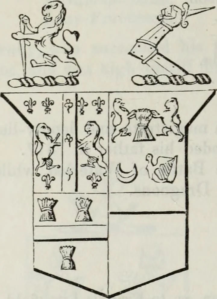 An illustration from A genealogical and heraldic history of the commoners of Great Britain and Ireland enjoying territorial possessions or high official rank, but uninvested with heritable honours, 1836, leaf 718