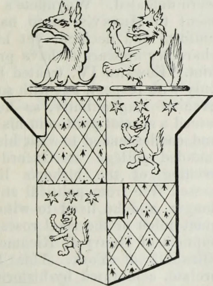 An illustration from A genealogical and heraldic history of the commoners of Great Britain and Ireland enjoying territorial possessions or high official rank, but uninvested with heritable honours, 1836, leaf 97
