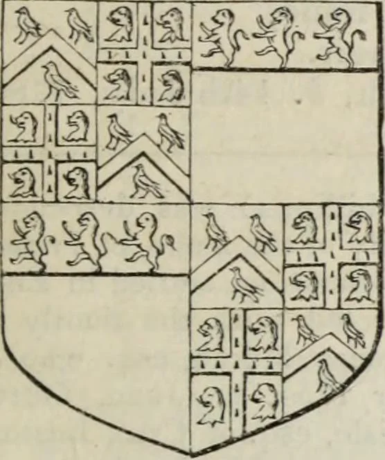 An illustration from A genealogical and heraldic history of the commoners of Great Britain and Ireland enjoying territorial possessions or high official rank, but uninvested with heritable honours, 1836, leaf 123