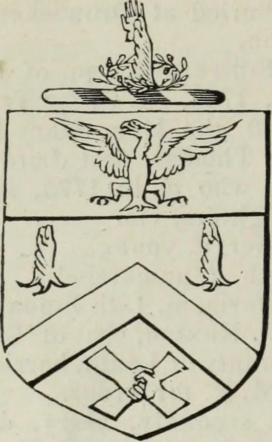 An illustration from A genealogical and heraldic history of the commoners of Great Britain and Ireland enjoying territorial possessions or high official rank, but uninvested with heritable honours, 1836, leaf 154