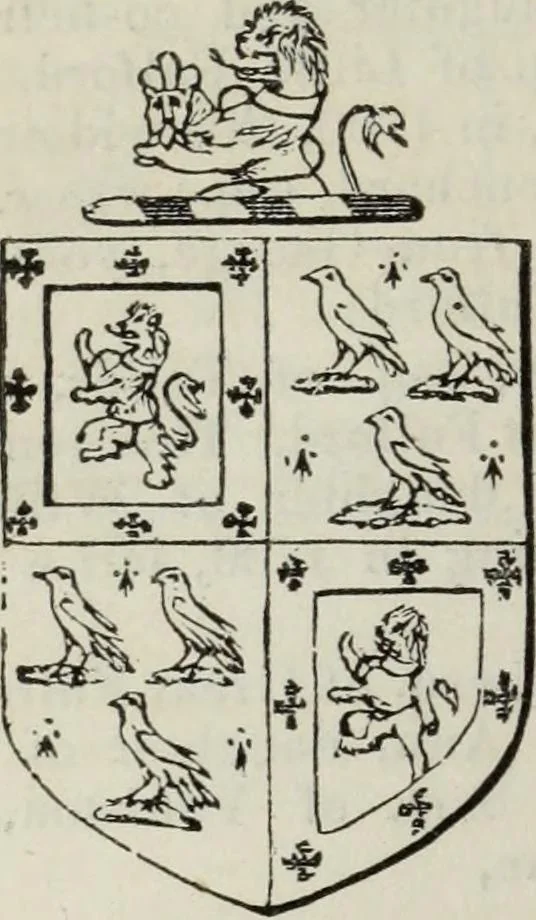 An illustration from A genealogical and heraldic history of the commoners of Great Britain and Ireland enjoying territorial possessions or high official rank, but uninvested with heritable honours, 1836, leaf 186