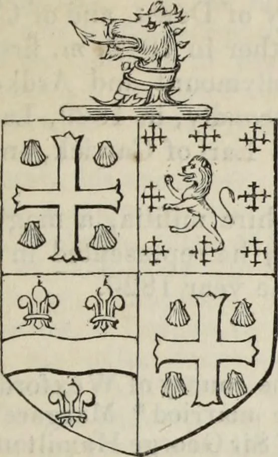 An illustration from A genealogical and heraldic history of the commoners of Great Britain and Ireland enjoying territorial possessions or high official rank, but uninvested with heritable honours, 1836, leaf 215